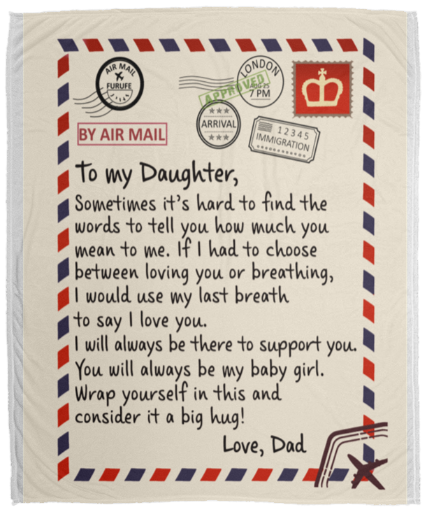 To My Daughter - Cozy Plush Fleece Blanket 001
