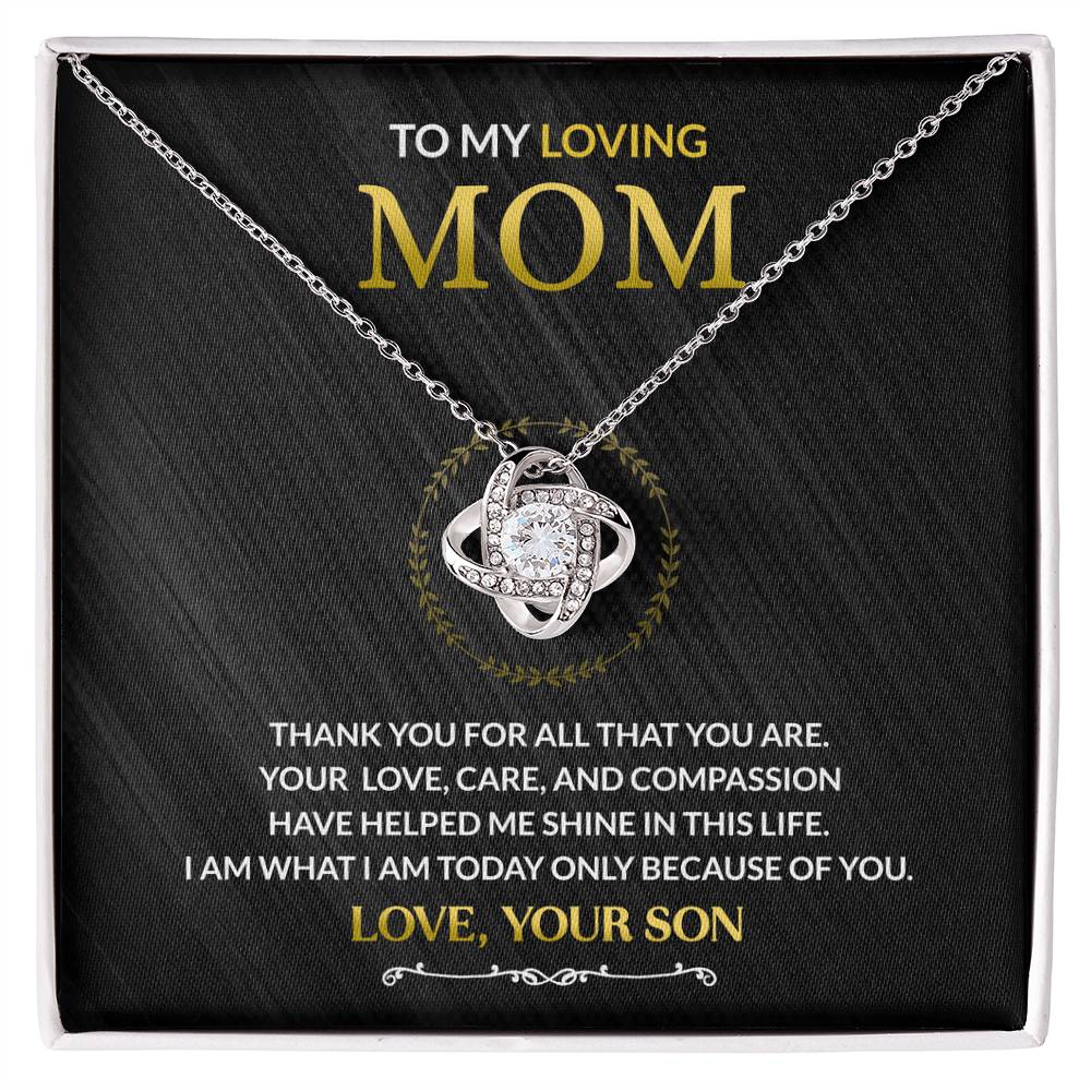 To My Mom - You Are Appreciated - Love Knot Necklace