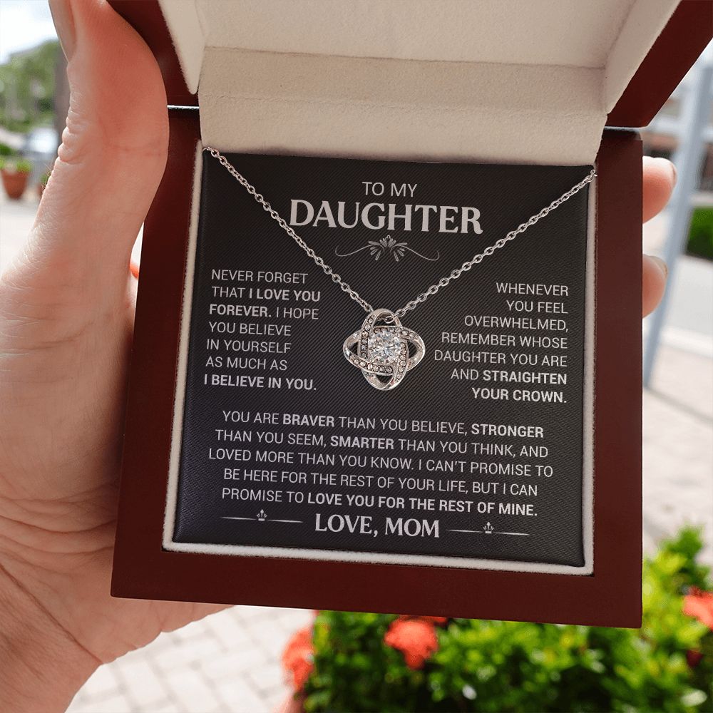 To My Daughter - Believe In Yourself - Love Knot Necklace