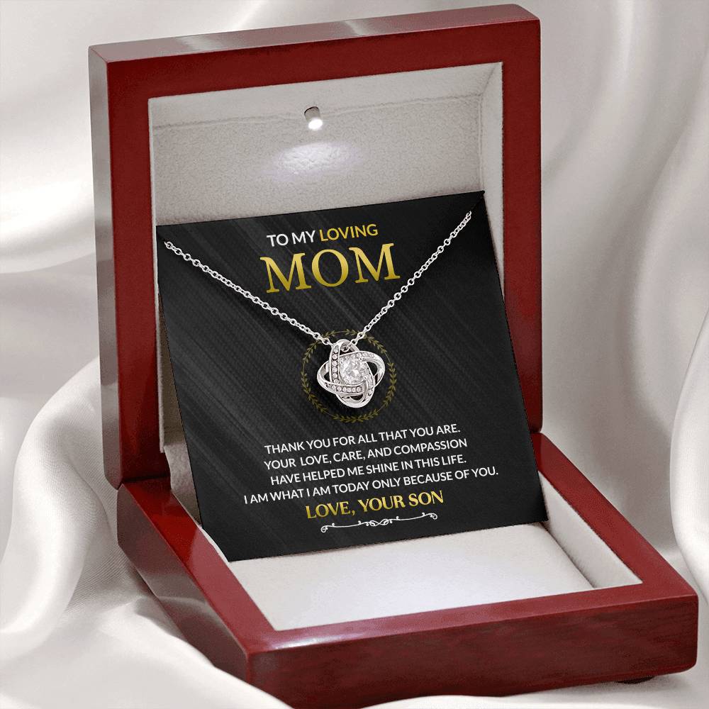 To My Mom - You Are Appreciated - Love Knot Necklace