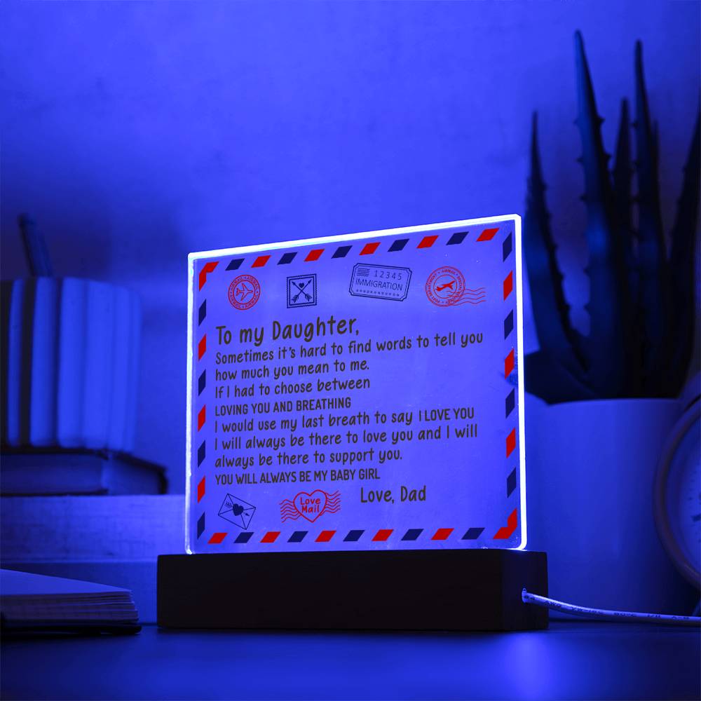 To My Daughter - Acrylic Plaque 01