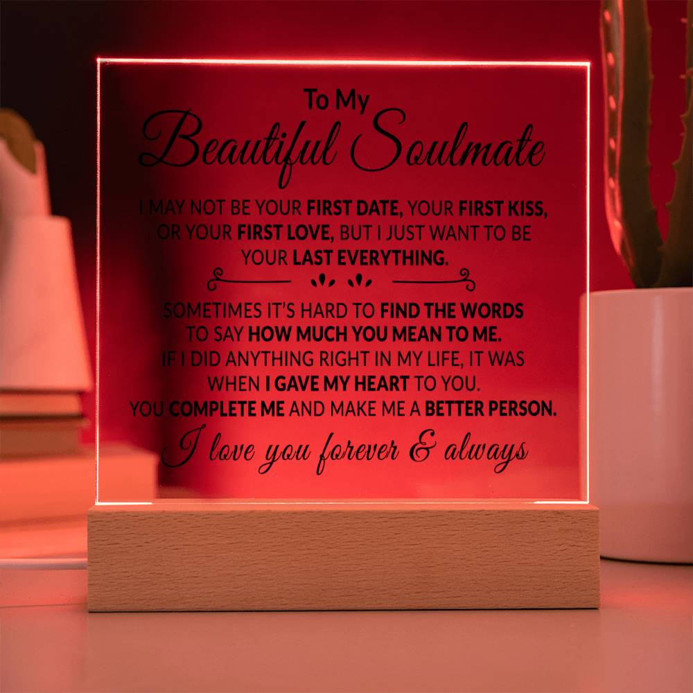 To My Soulmate - I Love You - Acrylic Plaque 08