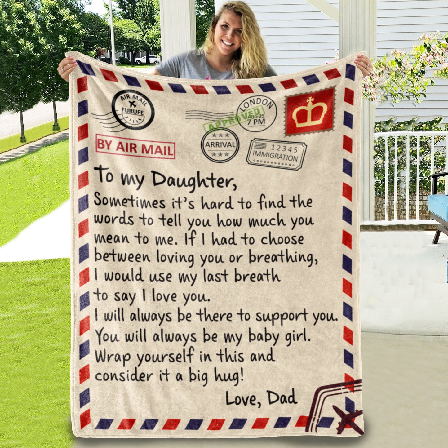 To My Daughter - Cozy Plush Fleece Blanket 001