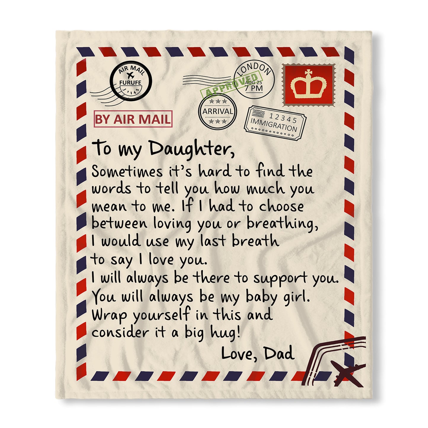 To My Daughter - Cozy Plush Fleece Blanket 001