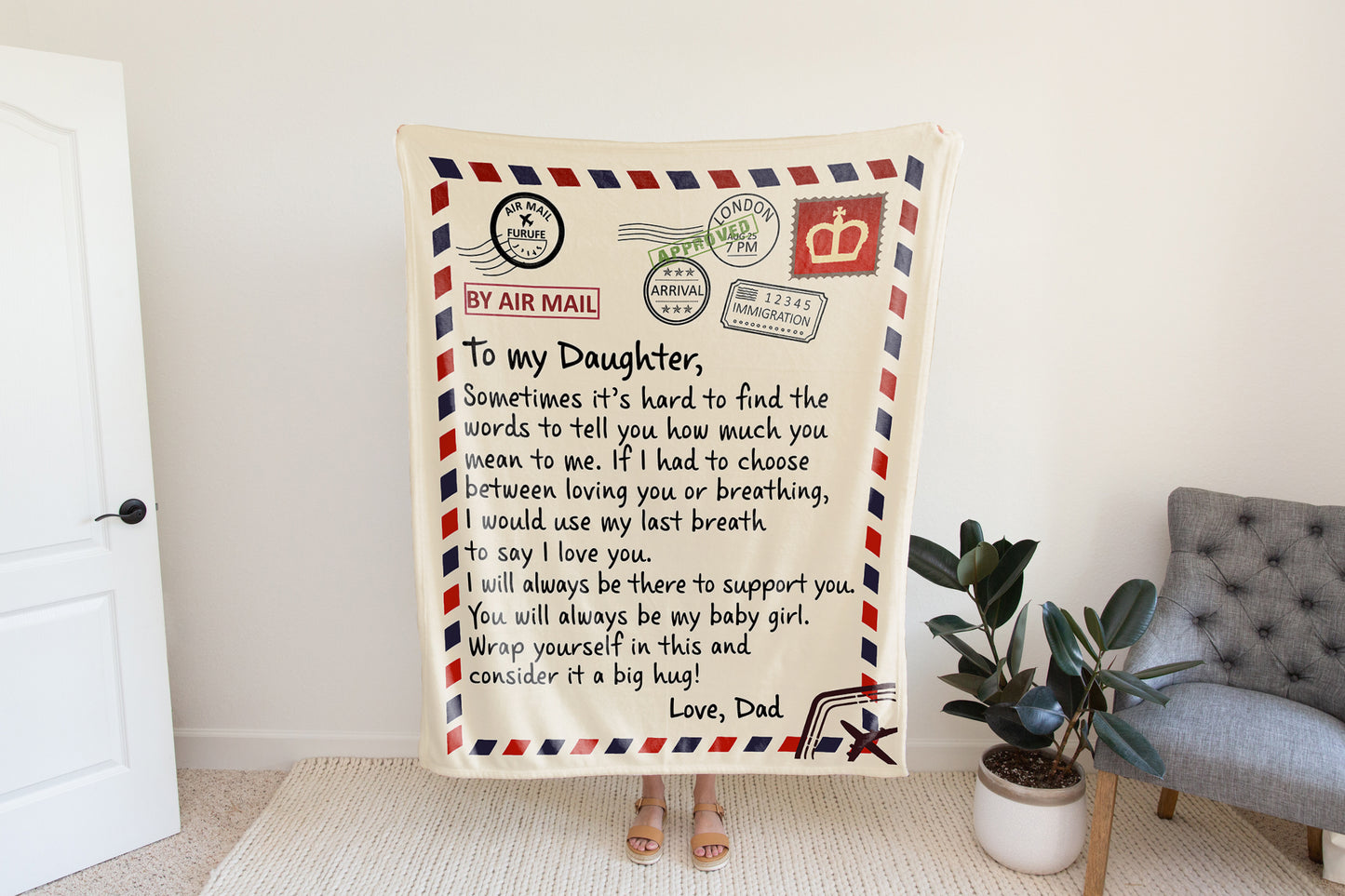 To My Daughter - Cozy Plush Fleece Blanket 001