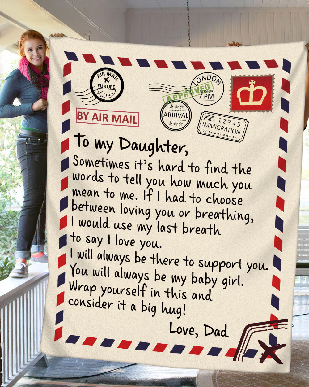 To My Daughter - Cozy Plush Fleece Blanket 001