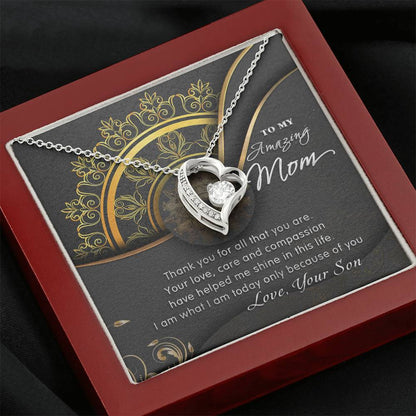 To My Amazing Mom - Thank You For All That You Are - Forever Love Necklace