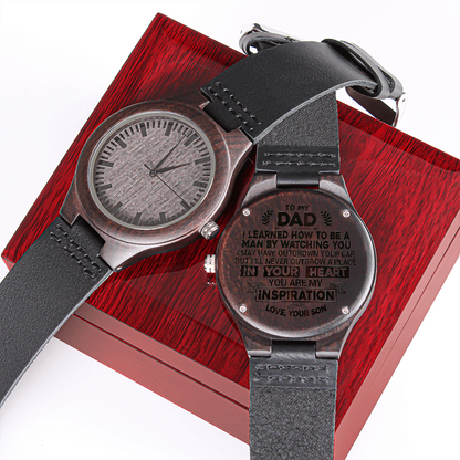 Dad You Are My Inspiration - Engraved Wooden Watch