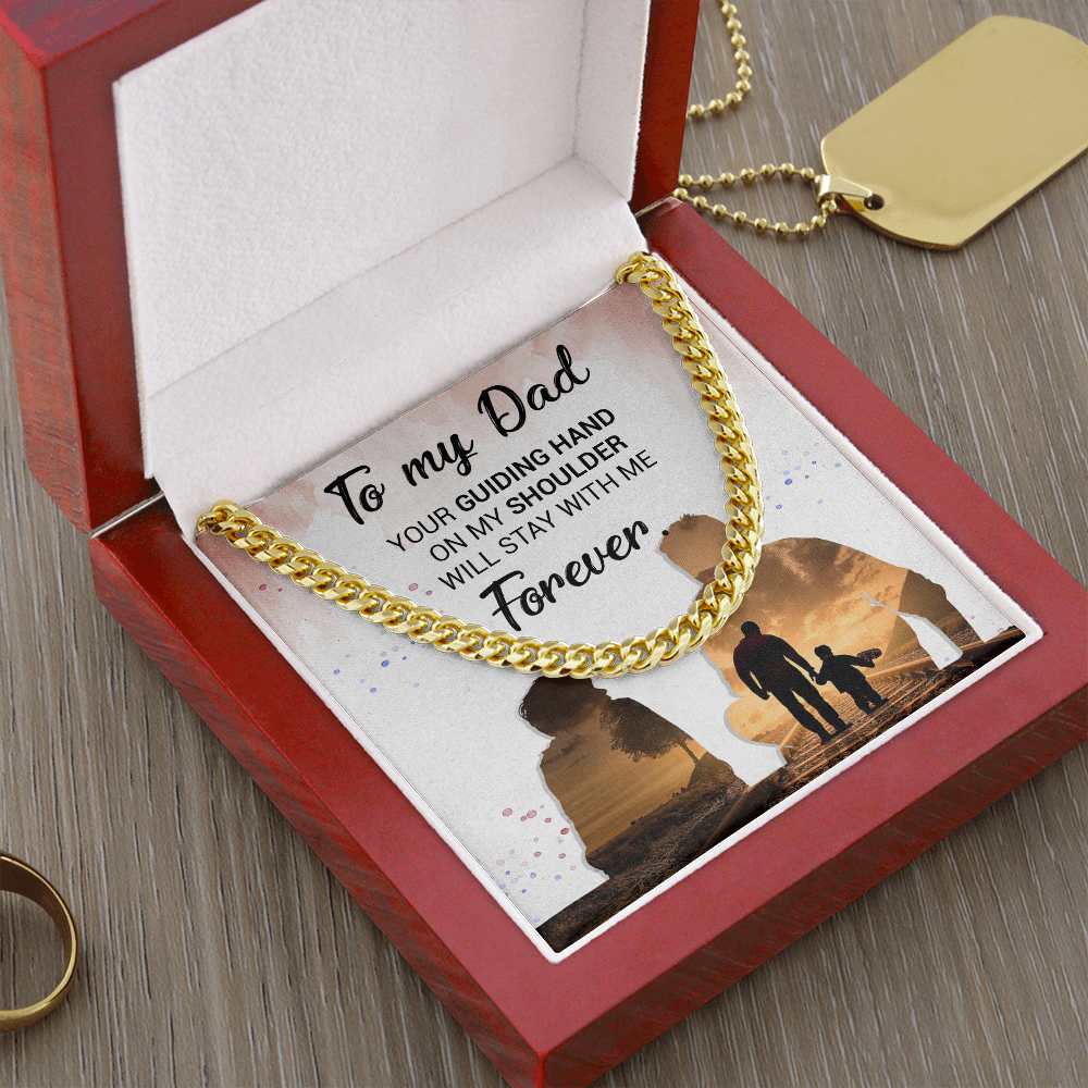 To My Dad - Your Guiding Hand - Cuban Link Chain Necklace
