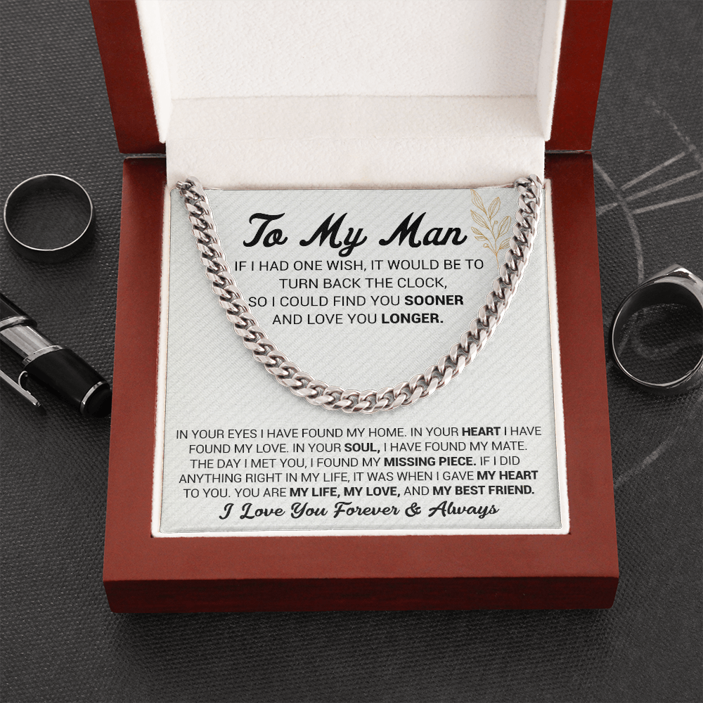 To My Man - In Your Eyes I Have Found My Home - Cuban Link Chain