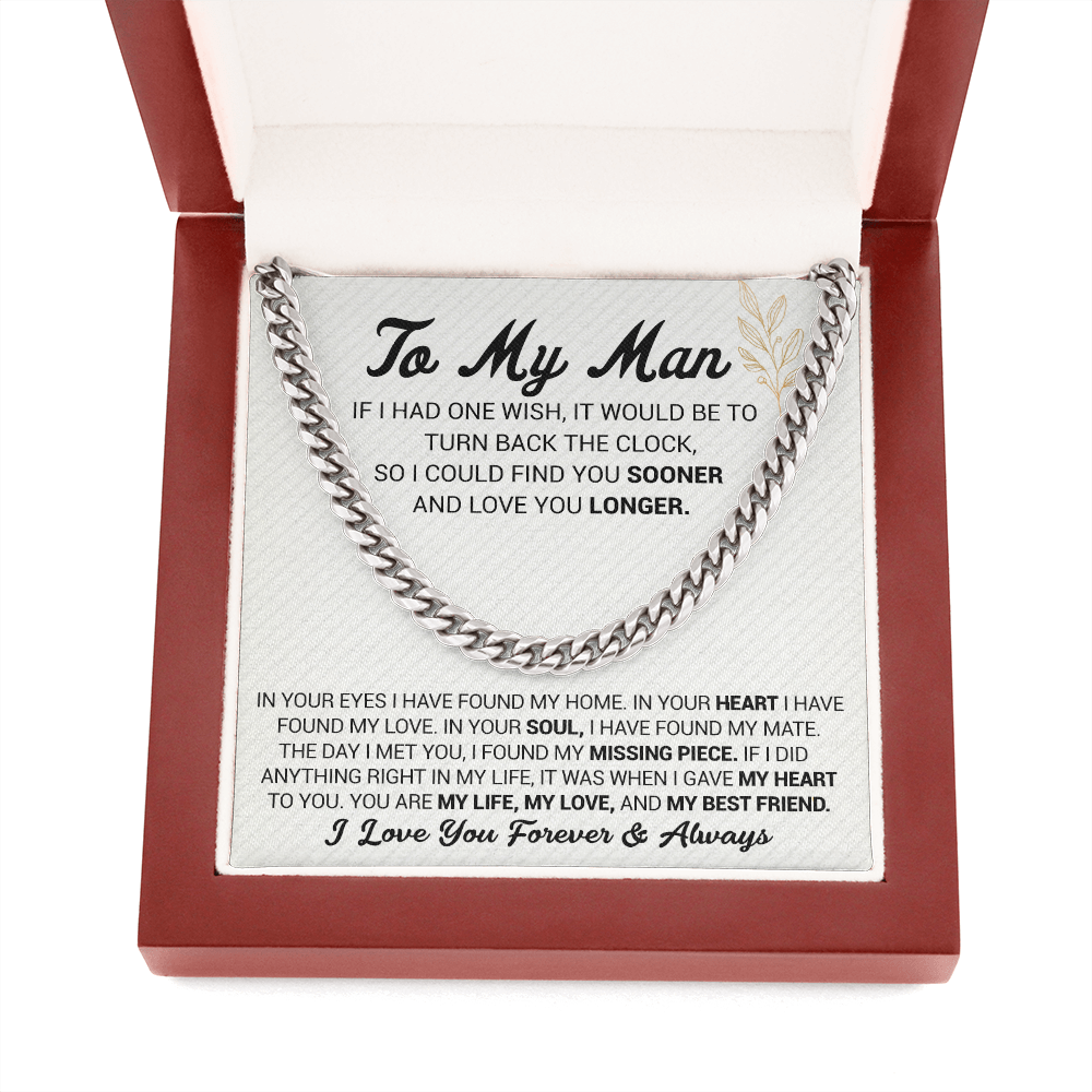 To My Man - In Your Eyes I Have Found My Home - Cuban Link Chain