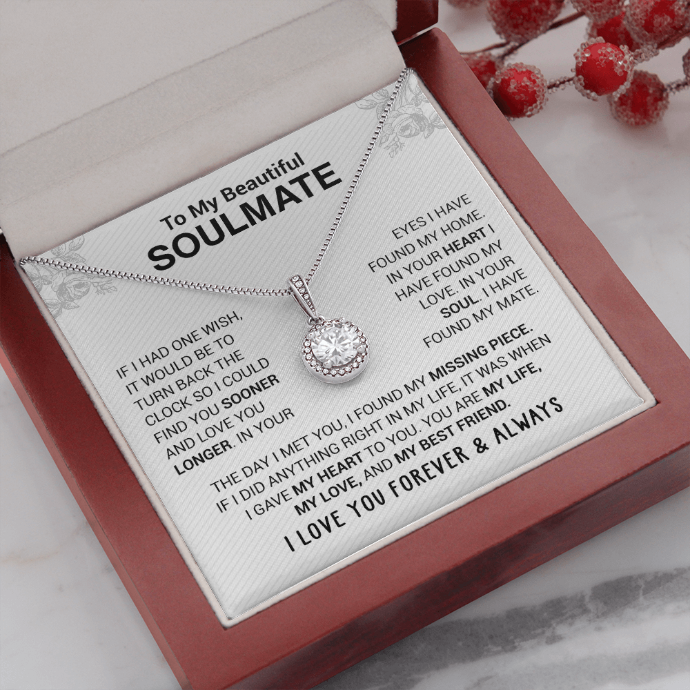 To My Beautiful Soulmate - In Your Eyes I Have Found My Home - Eternal Hope Necklace