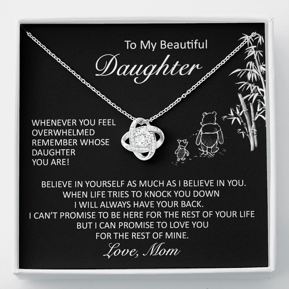 To My Beautiful Daughter - Believe In Yourself - Love Knot Necklace
