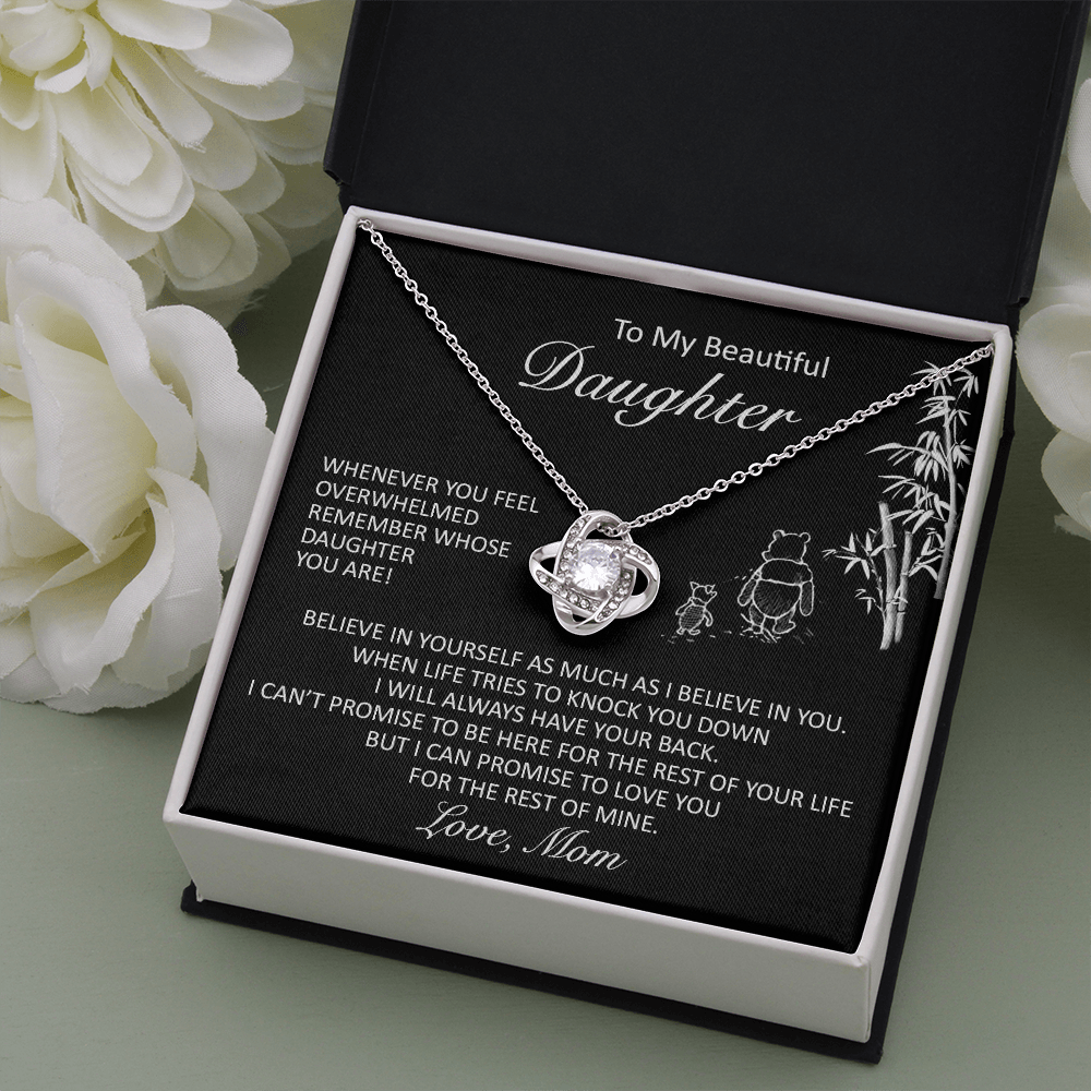 To My Beautiful Daughter - Believe In Yourself - Love Knot Necklace