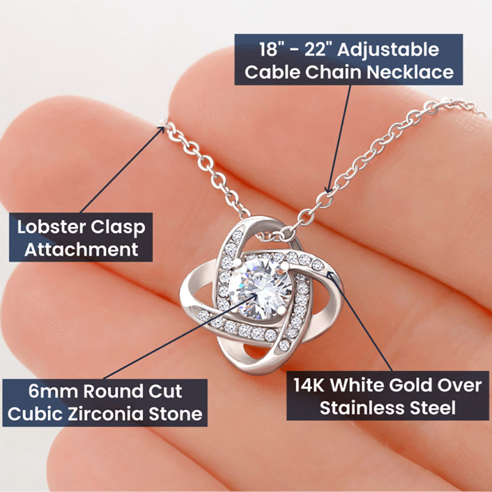 To My Beautiful Daughter - Believe In Yourself - Love Knot Necklace