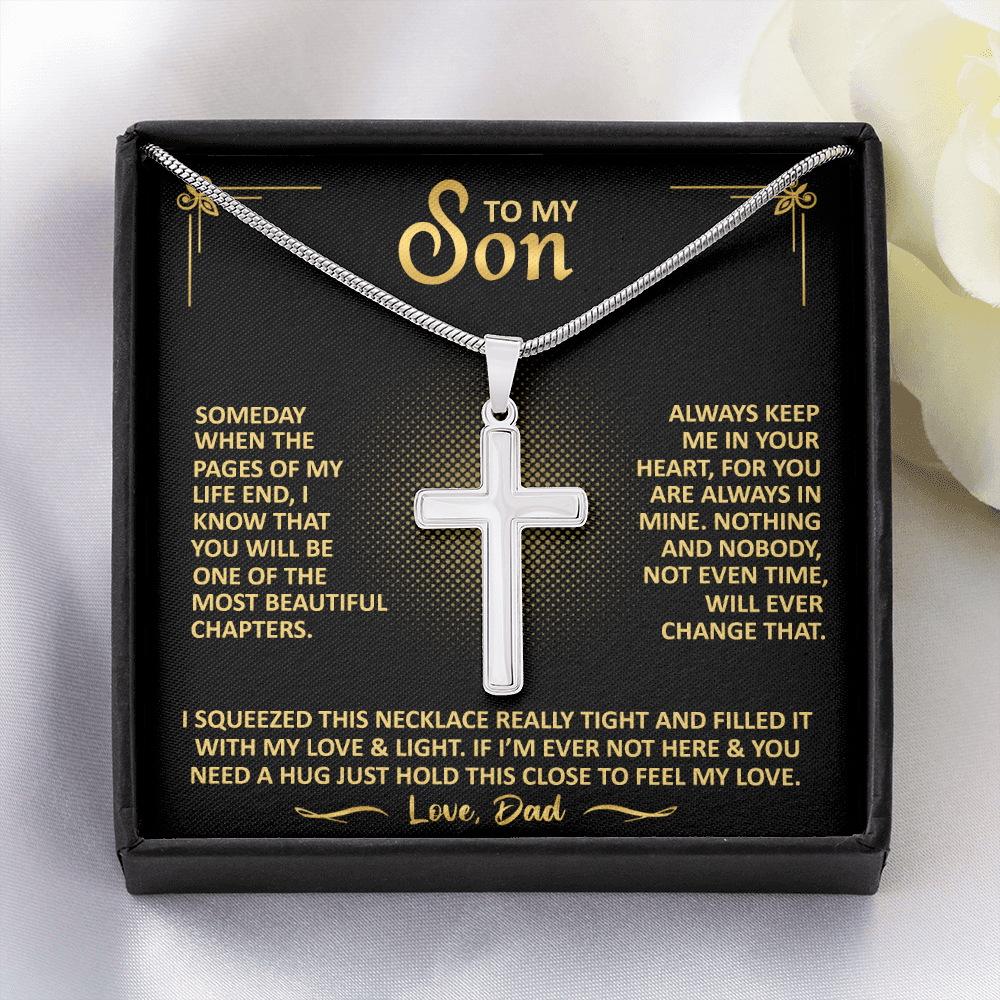 To My Son - Always Keep Me In Your Heart - Cross Necklace