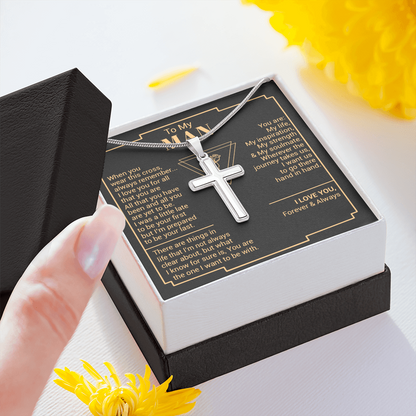 To My Man - You Are My Strength - Cross Necklace