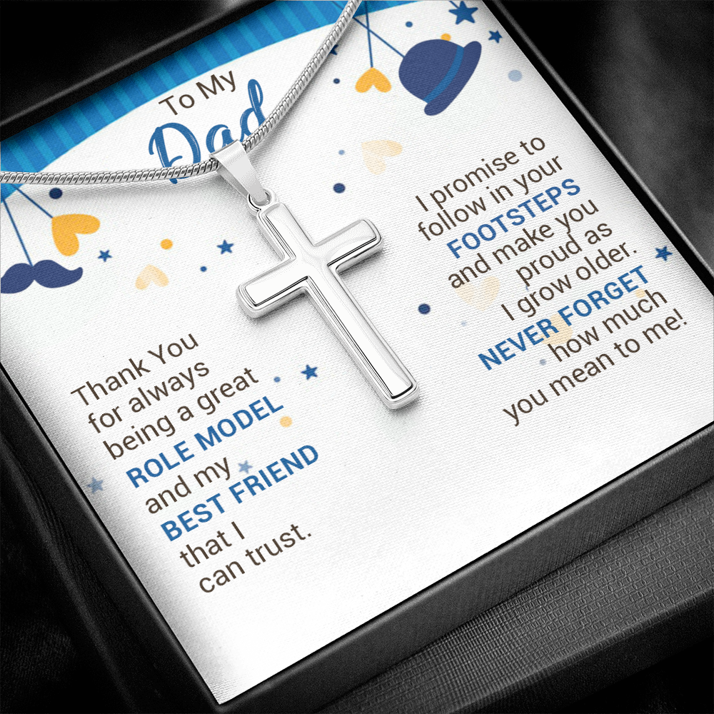 To My Dad - Thank You For Always Being A Great Role Model - Cross Necklace