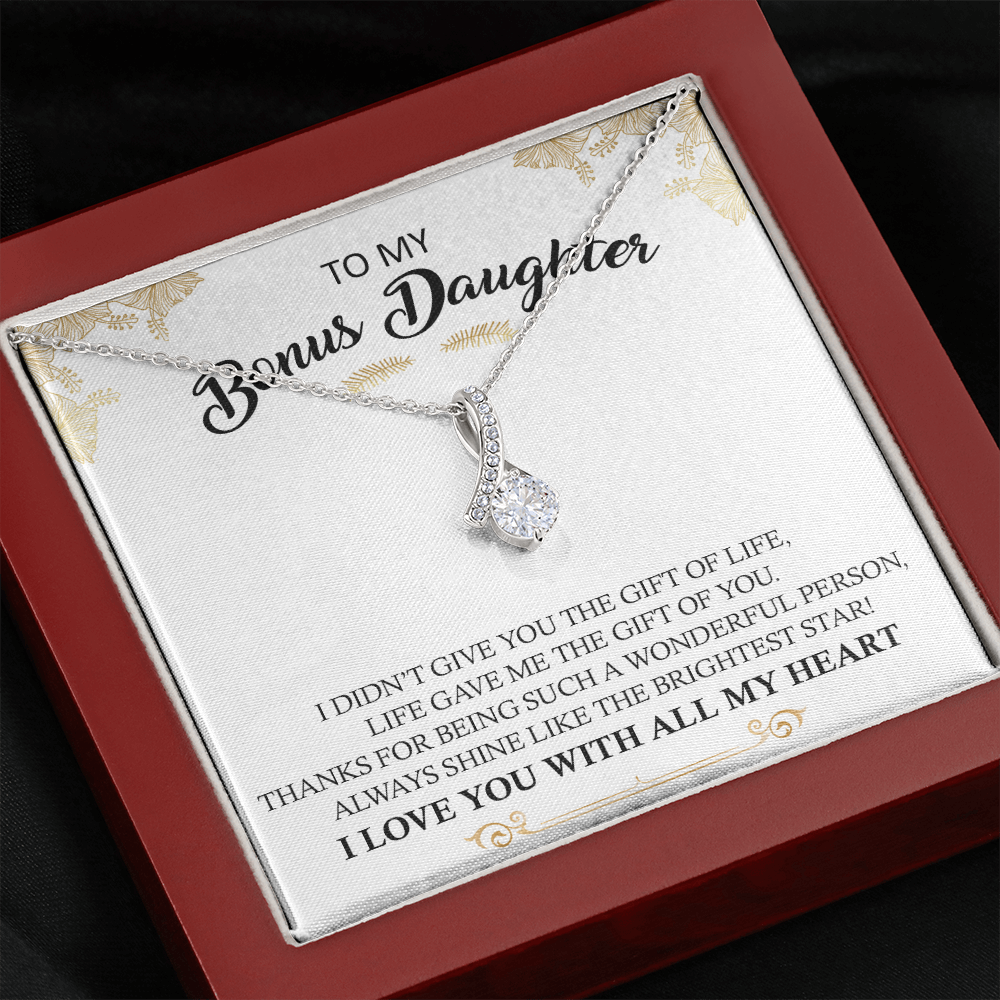 To My Bonus Daughter - Shine Like The Brightest Star - Alluring Beauty Necklace