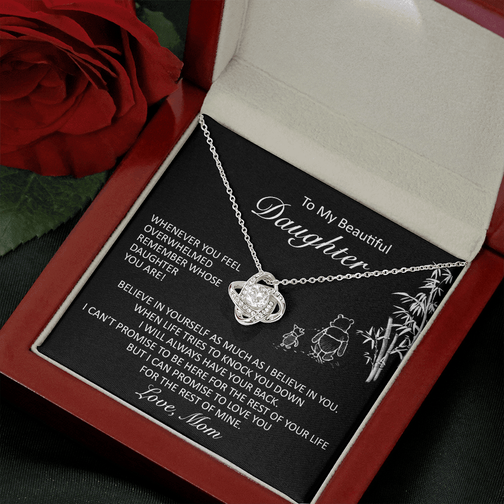 To My Beautiful Daughter - Believe In Yourself - Love Knot Necklace