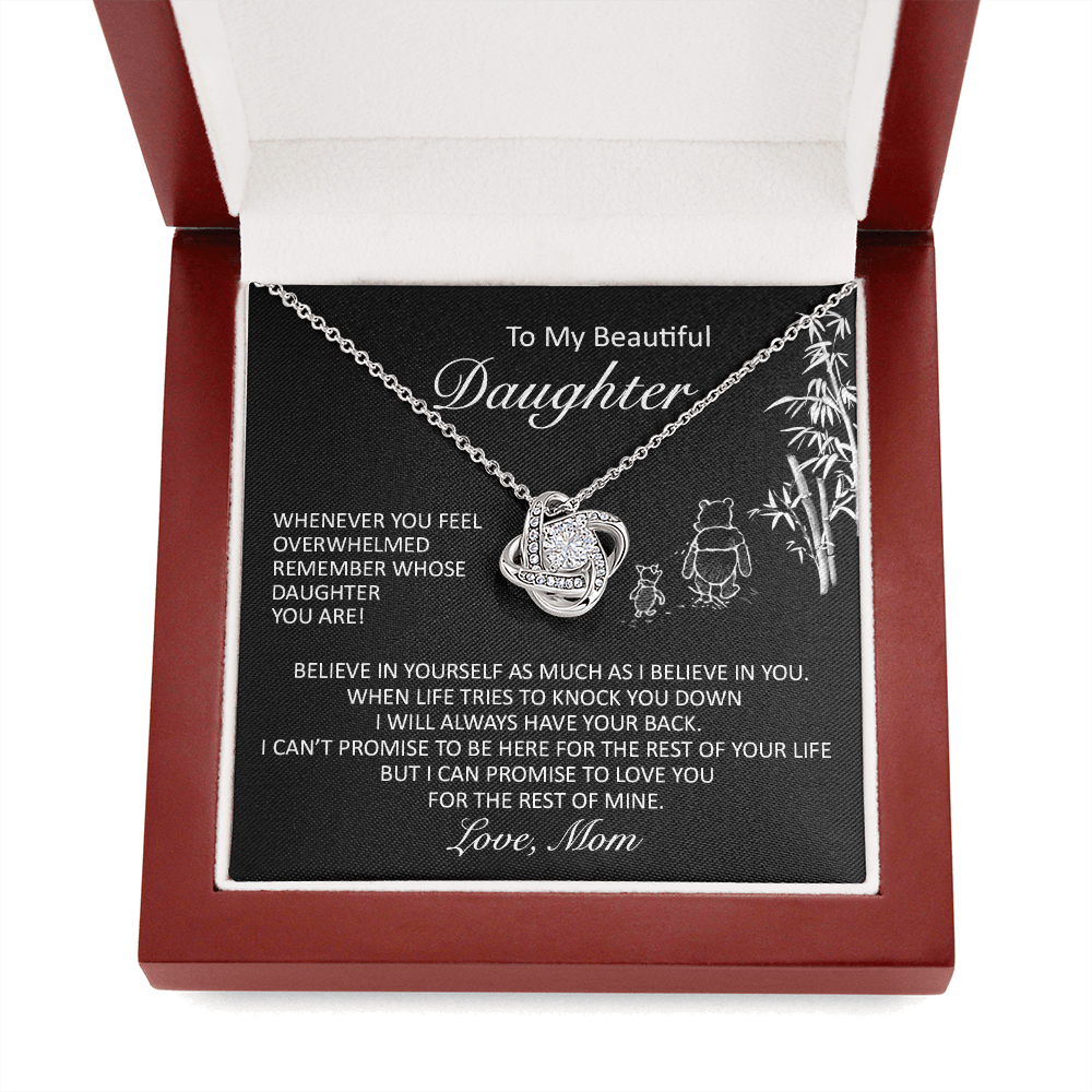 To My Beautiful Daughter - Believe In Yourself - Love Knot Necklace