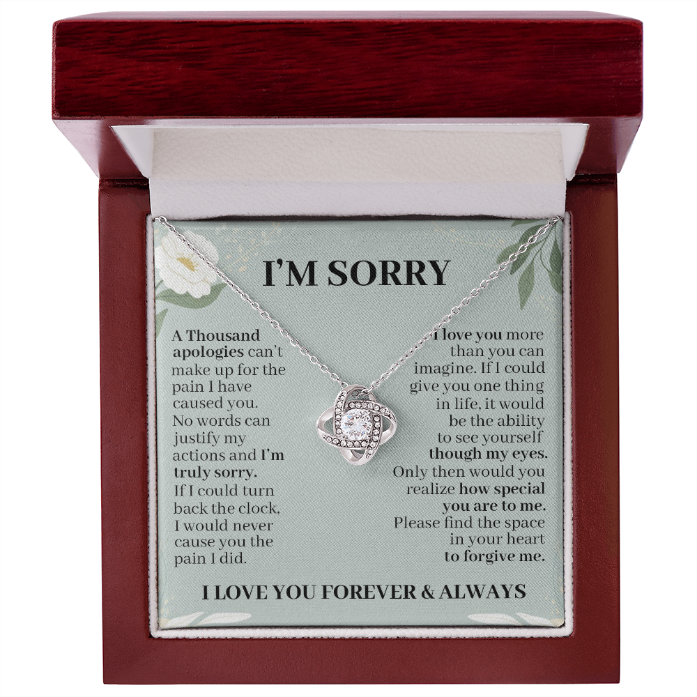 I'm Sorry A Thousand Apologies - Love Knot Necklace