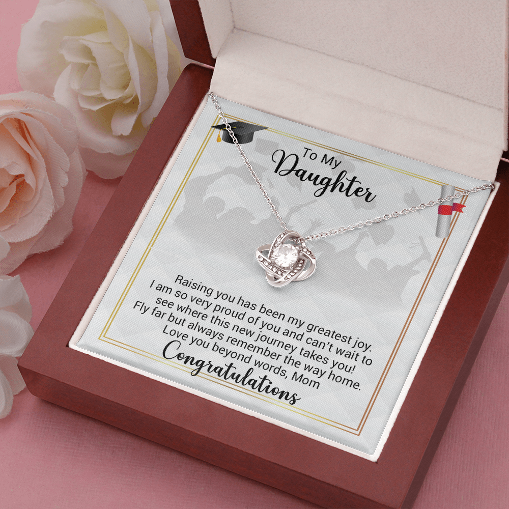To My Daughter - Raising You Has Been My Greatest Joy - Love Knot Necklace