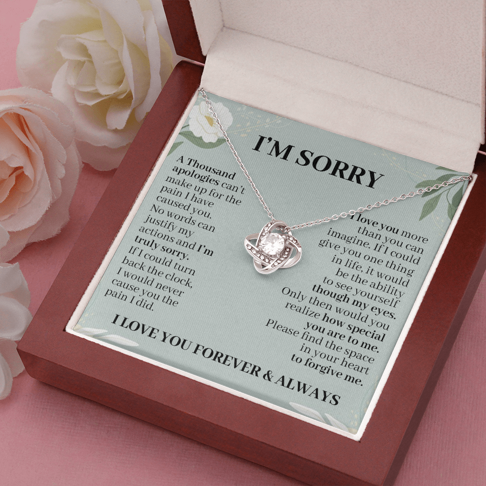 I'm Sorry A Thousand Apologies - Love Knot Necklace