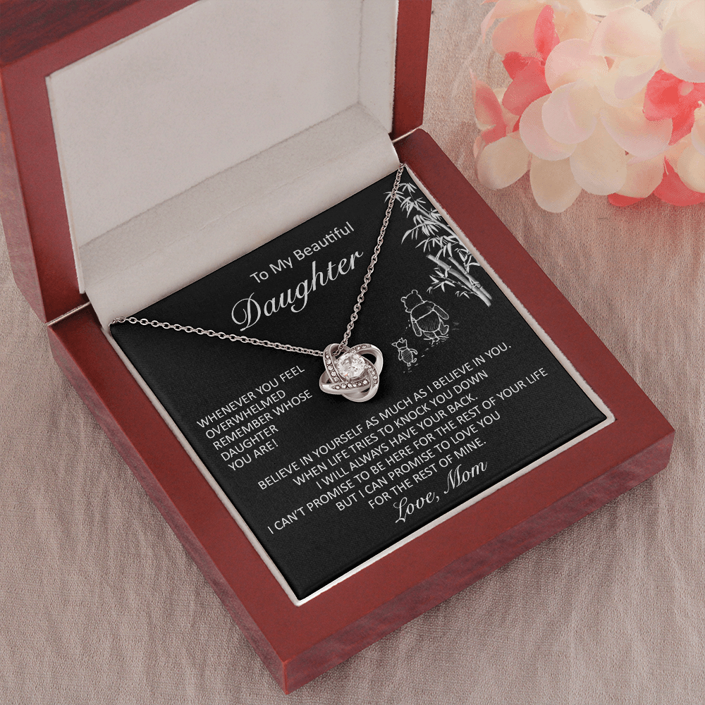 To My Beautiful Daughter - Believe In Yourself - Love Knot Necklace