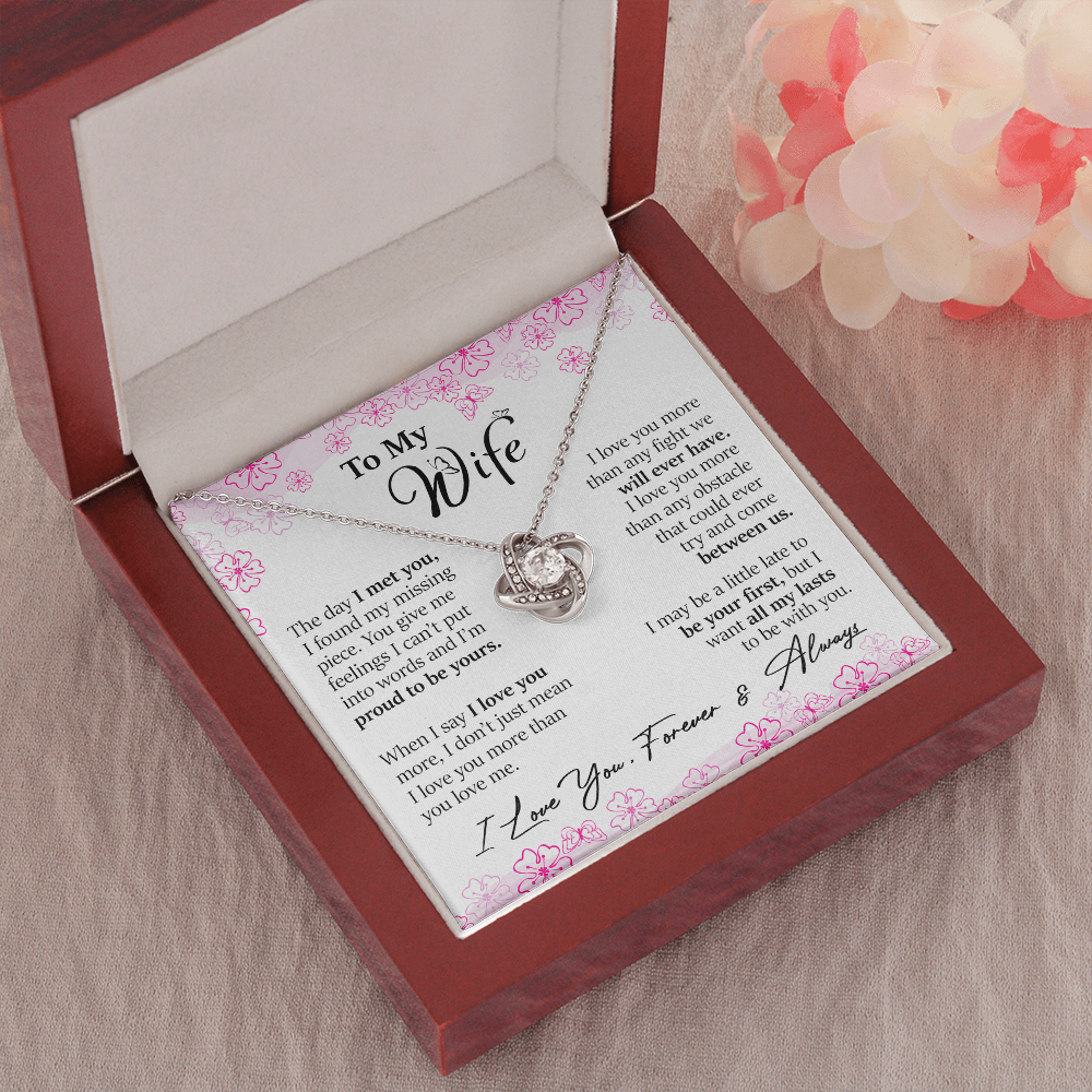 To My Wife - The day I Met You - Love Knot Necklace