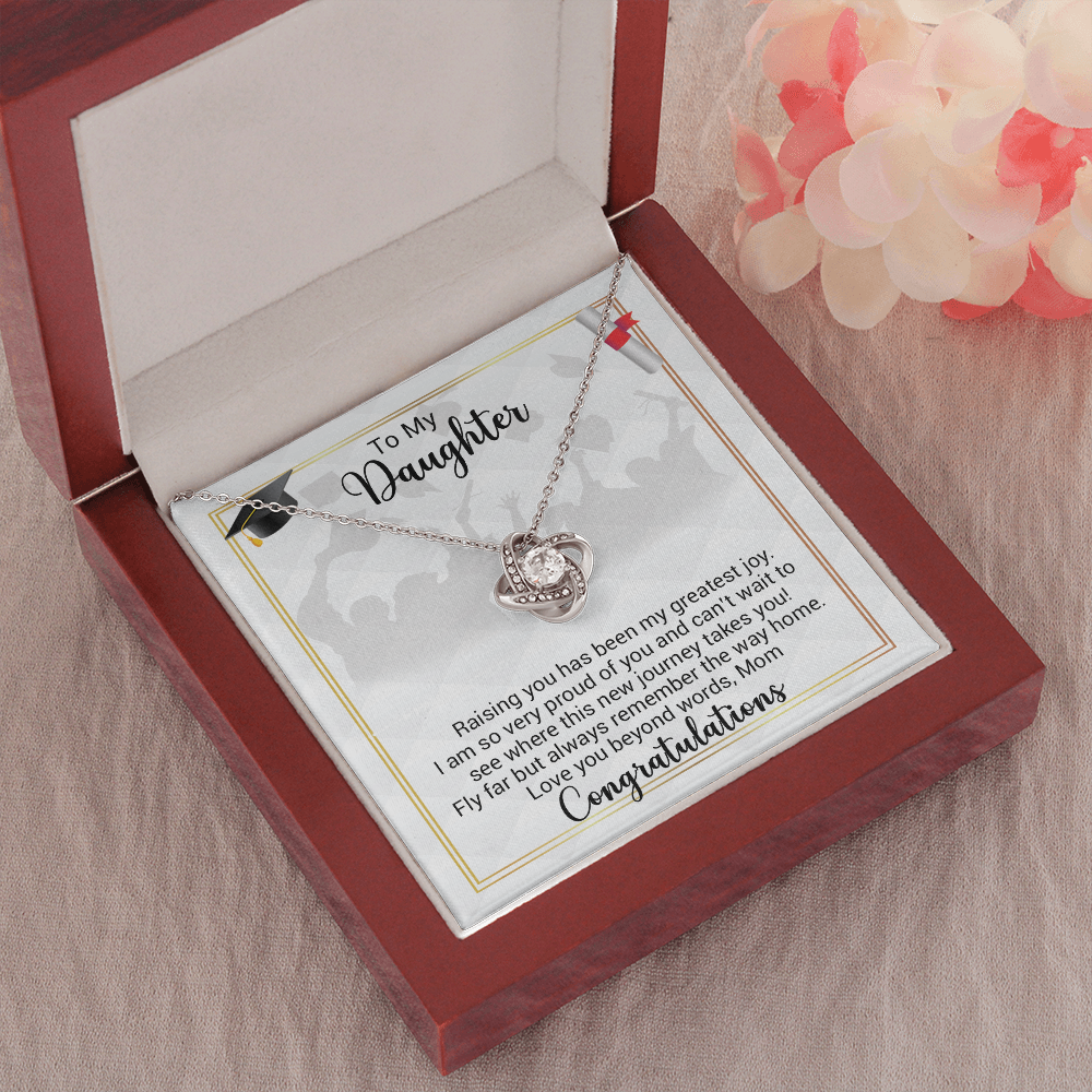 To My Daughter - Raising You Has Been My Greatest Joy - Love Knot Necklace