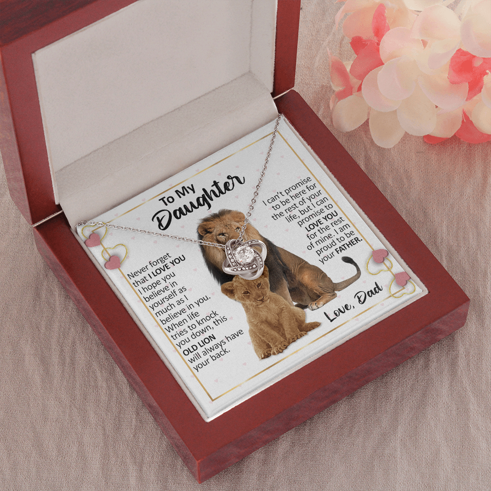 To My Daughter - Never Forget That I Love You - Love Knot Necklace