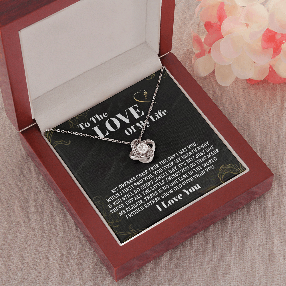 To The Love Of My Life - My Dream Came True - Love Knot Necklace
