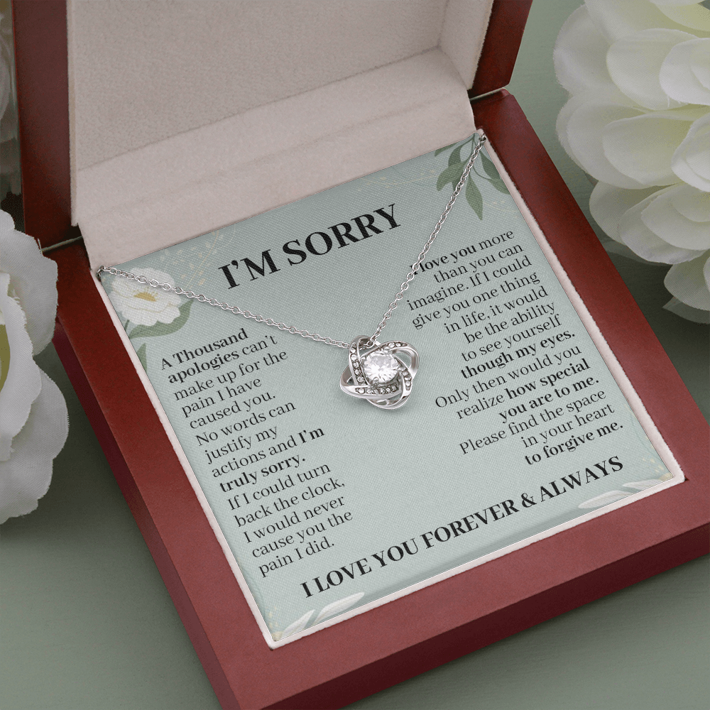 I'm Sorry A Thousand Apologies - Love Knot Necklace
