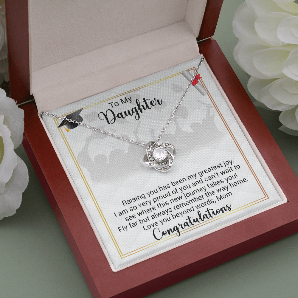 To My Daughter - Raising You Has Been My Greatest Joy - Love Knot Necklace