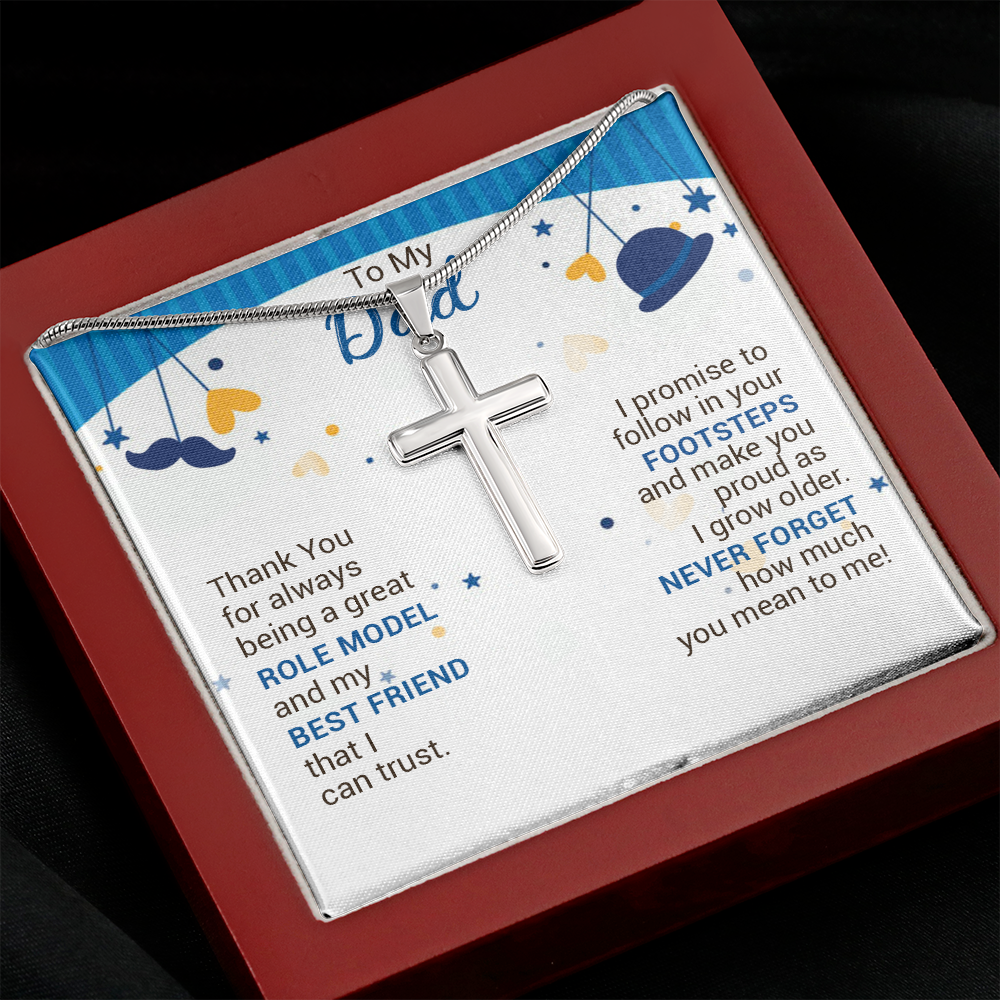 To My Dad - Thank You For Always Being A Great Role Model - Cross Necklace