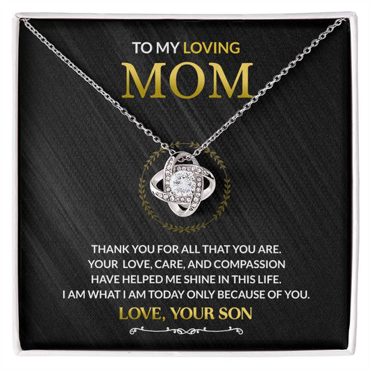 To My Boyfriend's Mom - Forever Grateful - Love Knot Necklace
