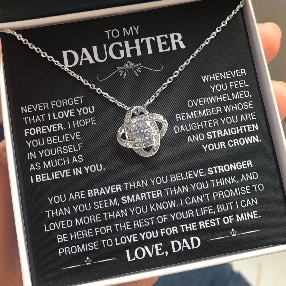 Believe in Yourself: Love Knot Necklace - A Gift of Love from Dad to Daughter