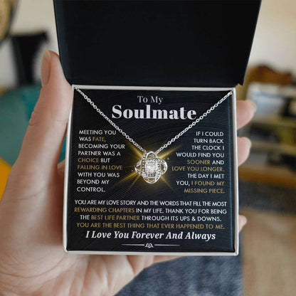 Gift For Soulmate 'You Are My Love Story" Love Knot Necklace