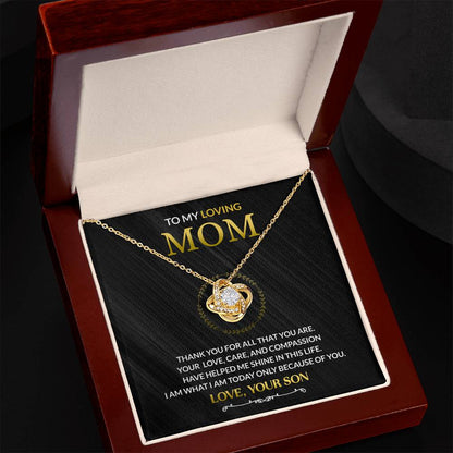 To My Mom - You Are Appreciated - Love Knot Necklace