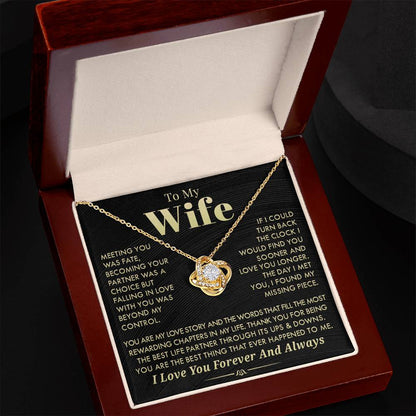 Gift For Wife 'My Love Story" Love Knot Necklace