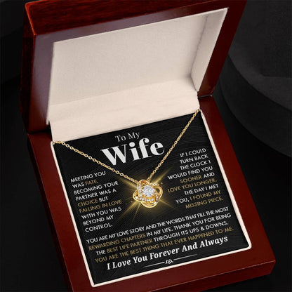 Gift For Wife 'You  Are My Love Story" Love Knot Necklace