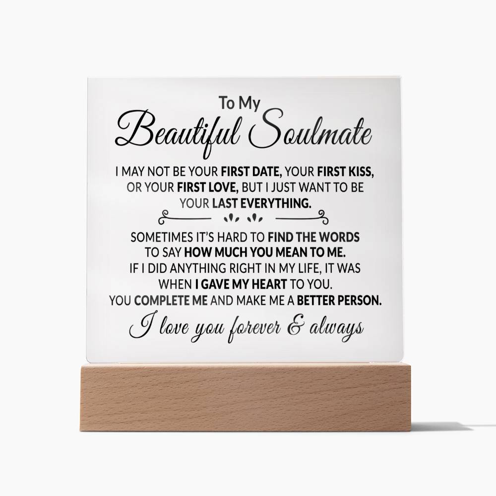 To My Soulmate - I Love You - Acrylic Plaque 08