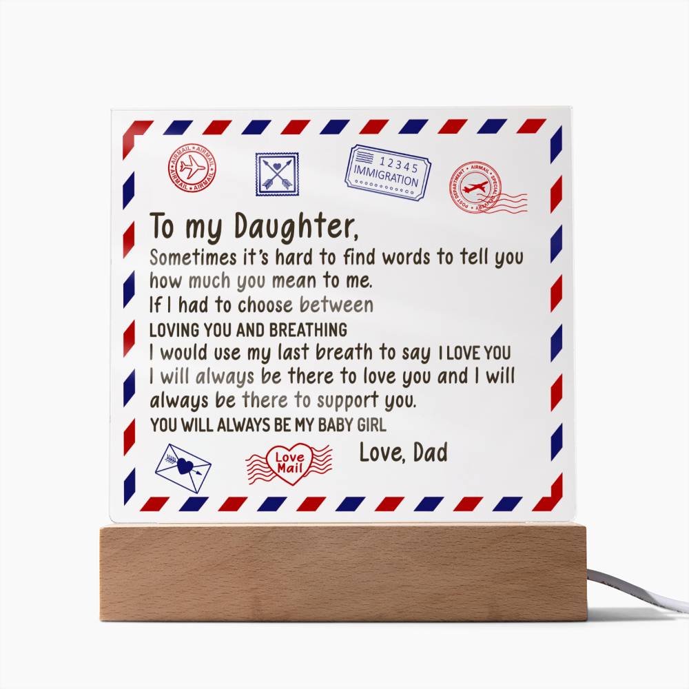 To My Daughter - Acrylic Plaque 01
