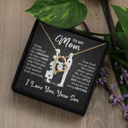 To My Mom - I'll Always Be Your Little Boy - Forever Love Necklace