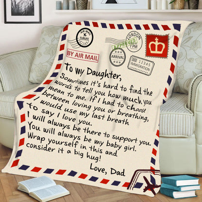 To My Daughter -  Cozy Plush Fleece Blanket 001