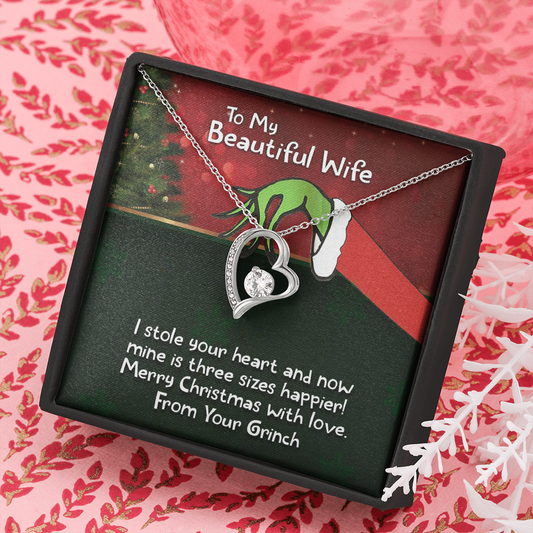 To My Beautiful Wife - Merry Christmas With Love - Forever Love Necklace