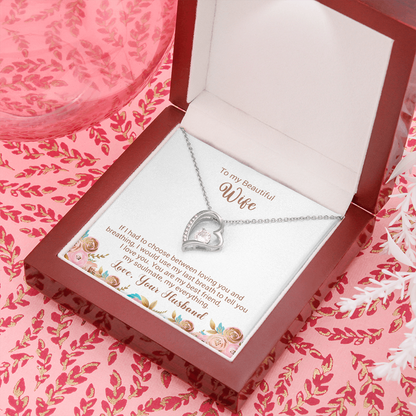 To My Beautiful Wife - I Would Use My Last Breath To Tell You I Love You - Forever Love Necklace