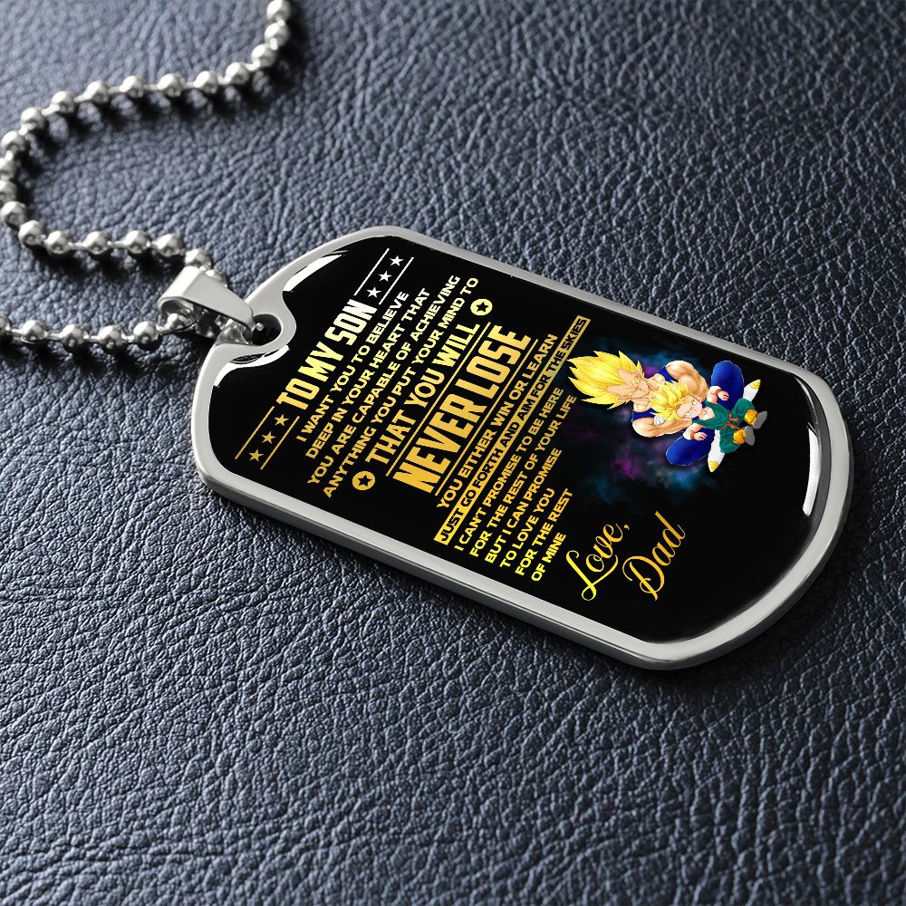 To My Son - You Are Capable Of Achieving Anything - Dog Tag - Military Ball Chain