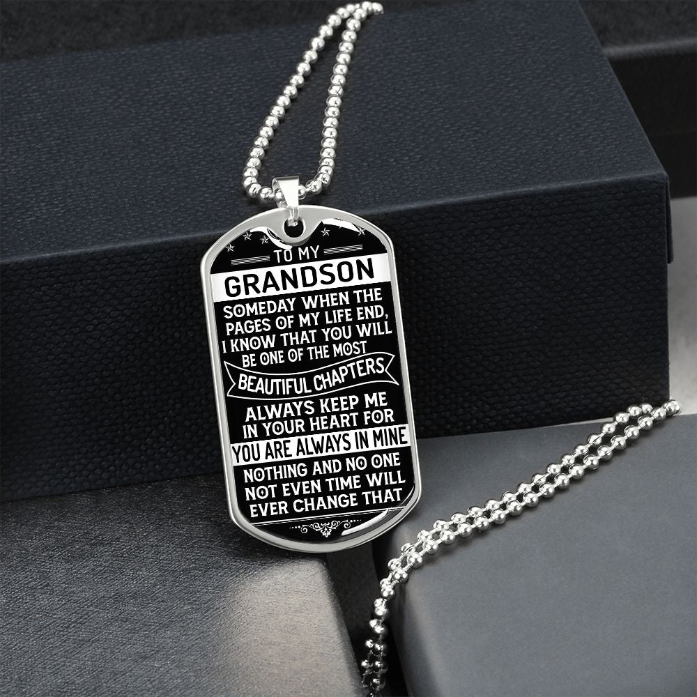 To My Grandson - Dog Tag Necklace